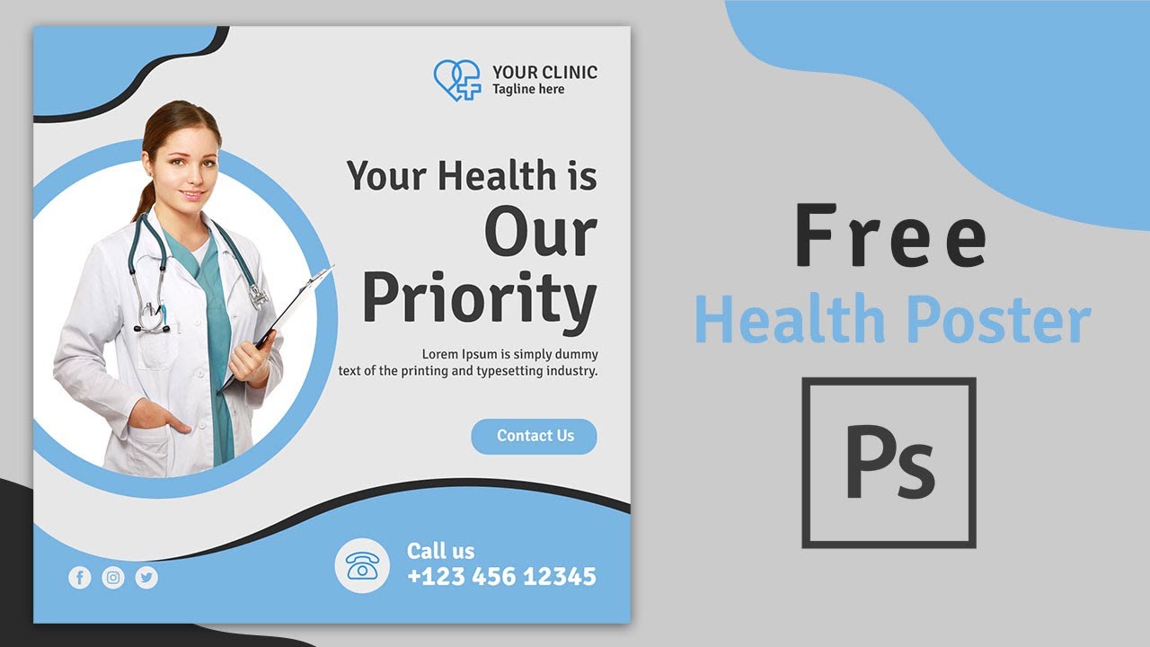 Medical Health Care Post Free PSD Template
