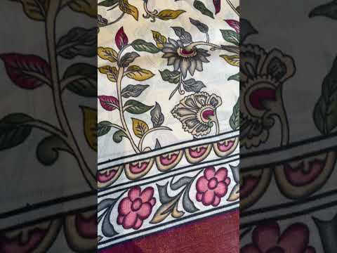 Pure Tussar Pen Kalamkari Saree