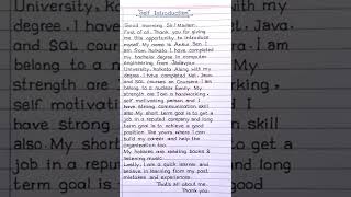 How to Introduce Yourself in English || Self Introduction in Interview || #shorts