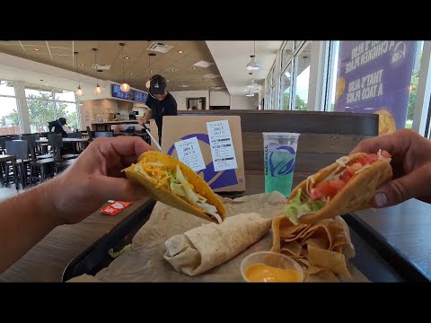 TACO BELL POV LUXE CRAVINGS BOX CRUNCHY BEEF TACO STEAK CHUPLA BURRITO NACHOS EATING RELAXING ASMR