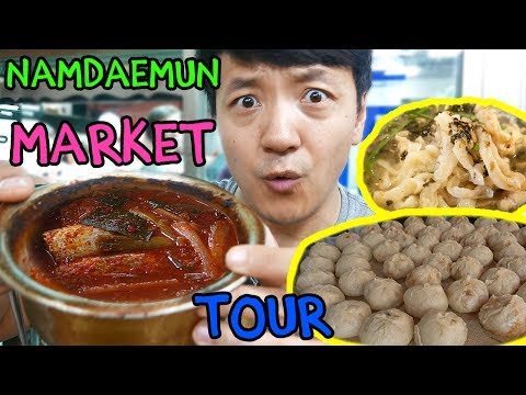 Tour de comida de rua no MAIOR mercado TRADICIONAL da Coréia: Mercado Namdaemun