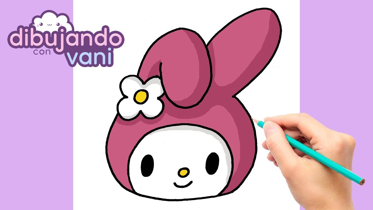 COMO DIBUJAR A MY MELODY KAWAII - DIBUJOS IMAGENES FACILES ANIME DE HELLO KITTY - Draw my melody