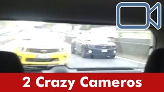 preview picture of video '2 modified Chevrolet Camaro's racing on the German Autobahn - TuneZup.com'