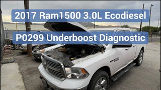2017 Dodge Ram 1500 3.0L Ecodiesel P0299 Underboost Diag & Fix! For Free!