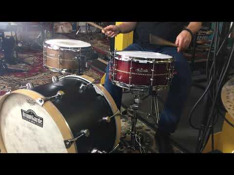 Polmuz Snaredrums 13" , 14" and AvantGarde by Jurczuk Bassdrum 22"