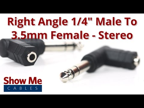 Right Angle 1/4" Male To 3.5mm Female Adapter - Stereo #894