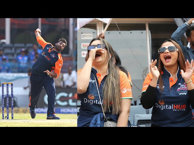 Bhojpuri Dabanggs bowler Harinarayan’s good spell vs Mumbai Heroes | Cricket Highlights | CCL 2024