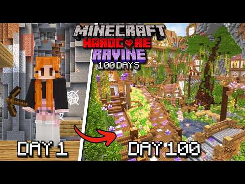 I Spent 100 DAYS in a RAVINE in Minecraft Hardcore | Full Movie
