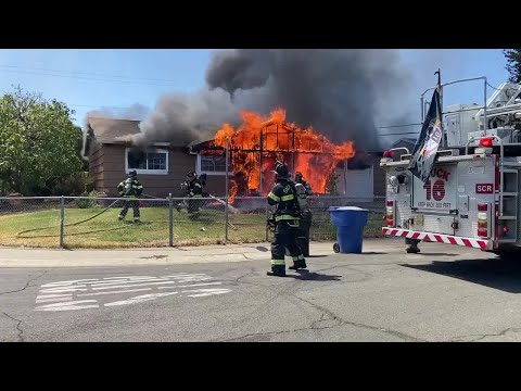 Firefighters battle house fire in south Sacramento