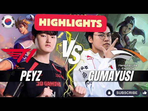 T1 Peyz vs HLE Gumayusi HIGHLIGHTS - Peyz EZREAL vs Gumayusi CAITLYN ADC - Patch 26.1 KR Ranked