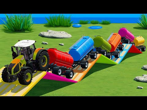 TRANSPORTING BASKETBALLS WITH CLAAS TRACTORS ON DIFFERENT TERRAINS - Farming Simulator 22