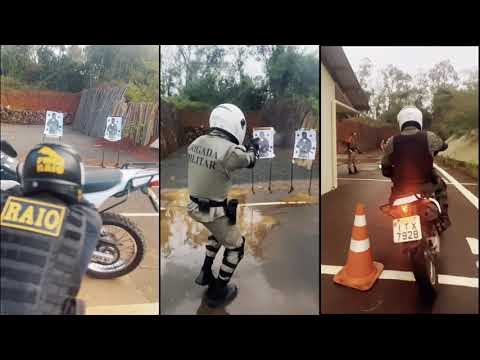 Instruções de tiro ao Tático com Motocicletas para Oficiais - Brigada Militar