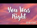 You Was Right Lil Uzi Vert Lyric