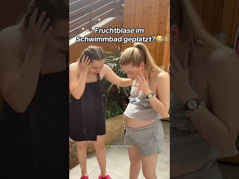 Amniotic sac burst in the swimming pool😭🫣 #omg #shortvideo #pregnant #couple #amniotic sac #burst