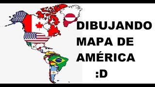 Dibujando mapa de América y con sus banderas :D
