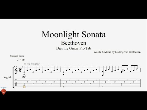 Beethoven - Moonlight Sonata - Guitar Tutorial + TAB