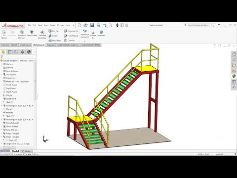 Solidworks Weldments tutorial | design of Steel ladder in Solidworks