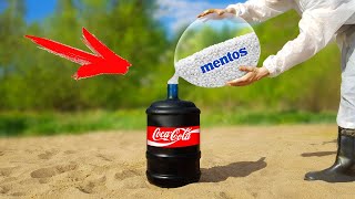 Experiment Coca Cola vs Giant Mentos Balloon