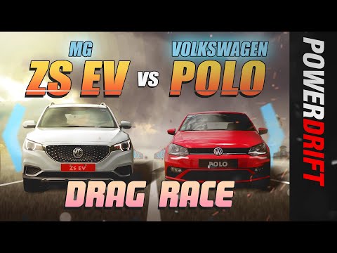 MG ZS EV vs Volkswagen Polo GT TSI | Drag Race | PowerDrift