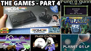 THEC64 Mini Black Edition - The Games Part 4! POSnake, PainsNAches, Planet Golf, Atlantis, RunnNGun