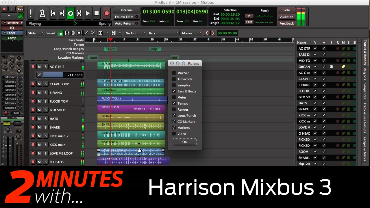 Harrison MixBus 3 DAW in action - YouTube