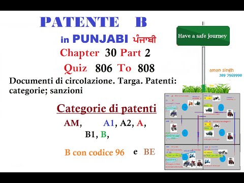Patente B punjabi  Chapter 30 Part 2 | Categorie di PATENTI AM, A1, A2, A, B1, B, B