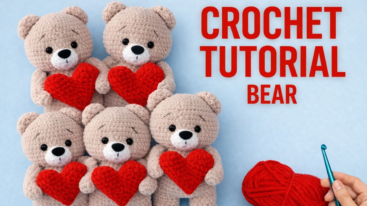 Crochet Teddy Bear Tutorial (Amigurumi) | Step-by-Step Plush Bear Pattern