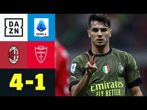 Diaz-Doppelpack - Milan macht Druck auf Napoli: AC Mailand - Monza 4:1 | Serie A | DAZN Highlights
