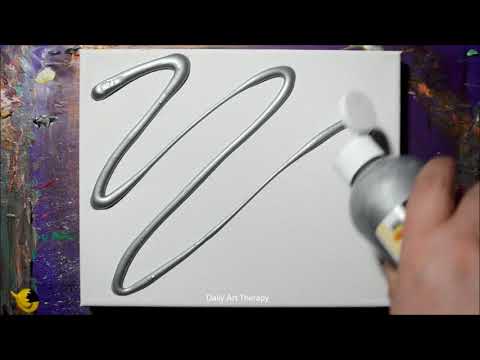 Easy Abstract Painting For Beginners / Silver & Bronze Paint / Daily Art Therapy / Day 012