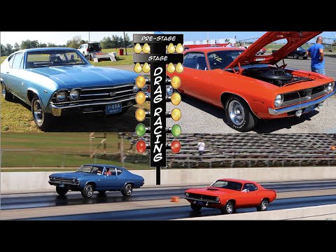 1970 Plymouth HEMI Cuda vs 1969 Chevrolet Chevelle Super Sport | STOCK DRAG RACE
