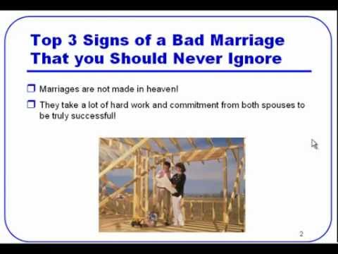 Top 3 Signs of a Bad Marriage you Should Never Ignore