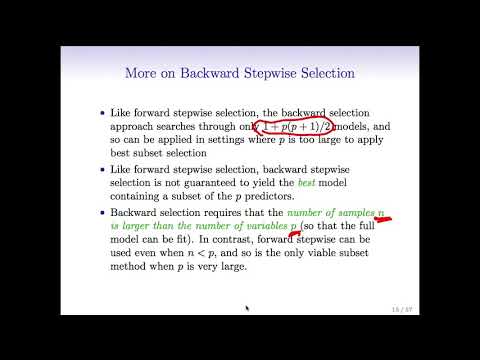 StatsLearning Chapter 6 part 1