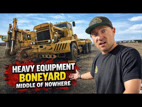 Exploring a HUGE HEAVY EQUIPMENT BONEYARD IN THE NEVADA DESERT!!!  Tons of RARE EQUIPMENT