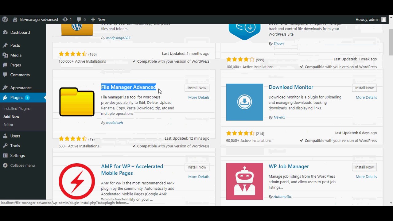 File Manager Advanced Wordpress Plugin Installation Guide