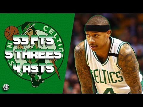 Isaiah Thomas 53 pts 5 threes 4 asts vs Wizards 2017 PO G2