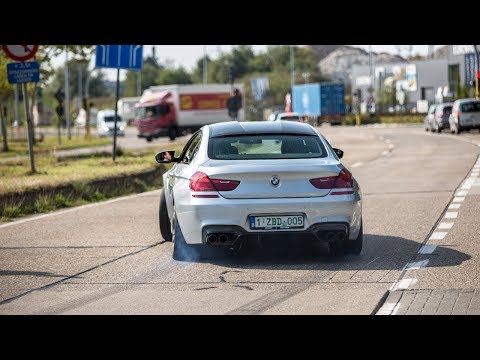 BMW M6 F06 Gran Coupe w/ Akrapovic Exhaust - CRAZY Powerslides & Accelerations !
