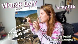 WORK Day in My Life! My Job as a Social Media Manager for a BIKE SHOP!