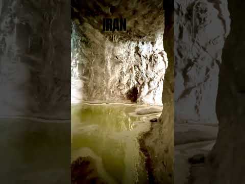 A strange cave with salt blooms in the heart of the Iranian desert #nature #cave #travel