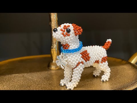 Туториал на амигуруми собачку Джек-Рассела из бисера 2 часть