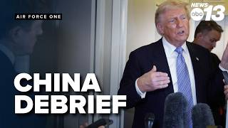 Download lagu Trump talks to reporters aboard Air Force One on return trip from China mp3