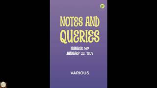 Notes and Queries, Number 169, January 22, 1853