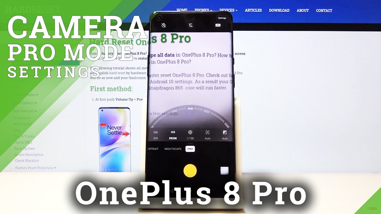 OnePlus 8 Pro Camera Pro Mode Options