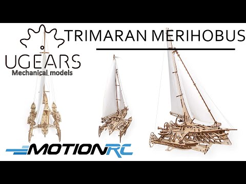 UGears Trimaran Merihobus Mechanical 3D Wooden Model Kit | Motion RC