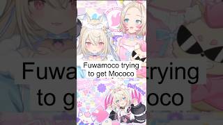 Fuwamoco trying to get Mococo #fuwamoco #fuwawaabyssgard #hololiveenglish #hololivedreams #vtuber