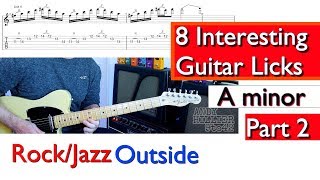 8 Jazz Fusion Guitar licks parts 2 with TAB