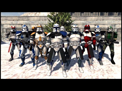 ALL Clone Commanders Defend Christmas! - Men of War: Star Wars Mod Battle Simulator