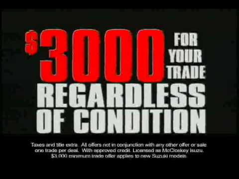 McCloskey Suzuki's Get $3,000 For Your Trade