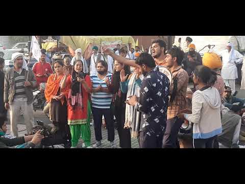 Kanupriya & Hariyana Univercity Student Singing Song Singhu Border