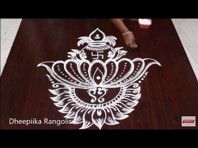 Rangoli design varalakshmi virtham special by dheepika