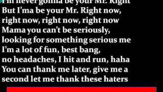 Pitbull Ft. Akon - Mr. Right Now Lyrics